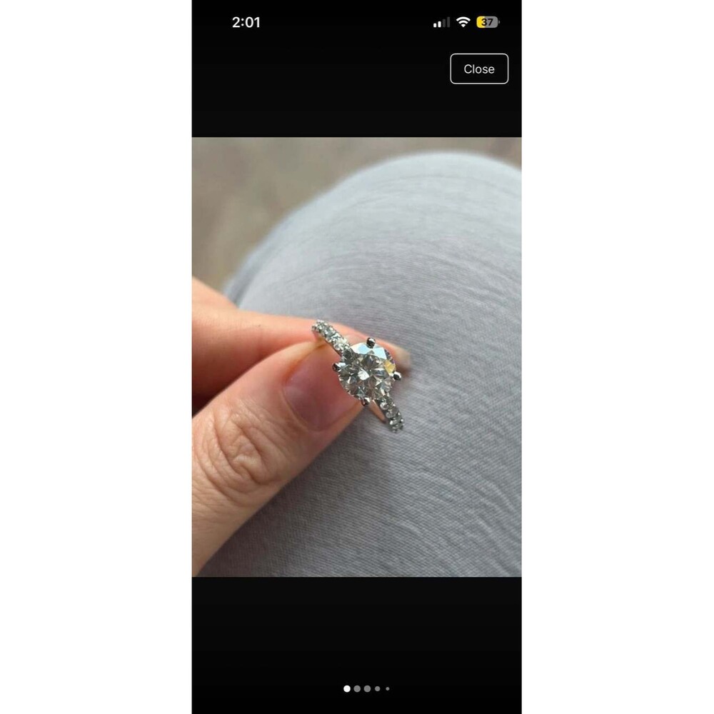 Jewelry Engagement Ring Stamped PREVELI, 925, and D 3.00CT inside the band.